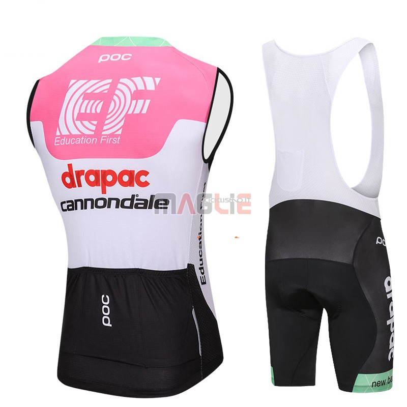 Gilet Antivento Cannondale Drapac 2018 Bianco e Rosa